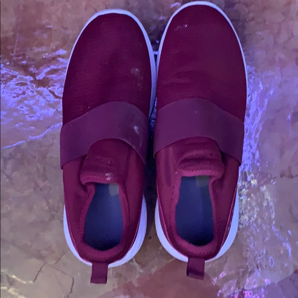 Red slip on shoes